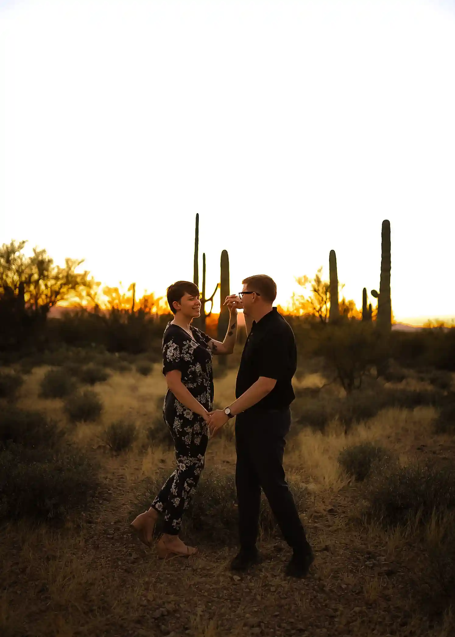 Shelley and Ted dance at sunset