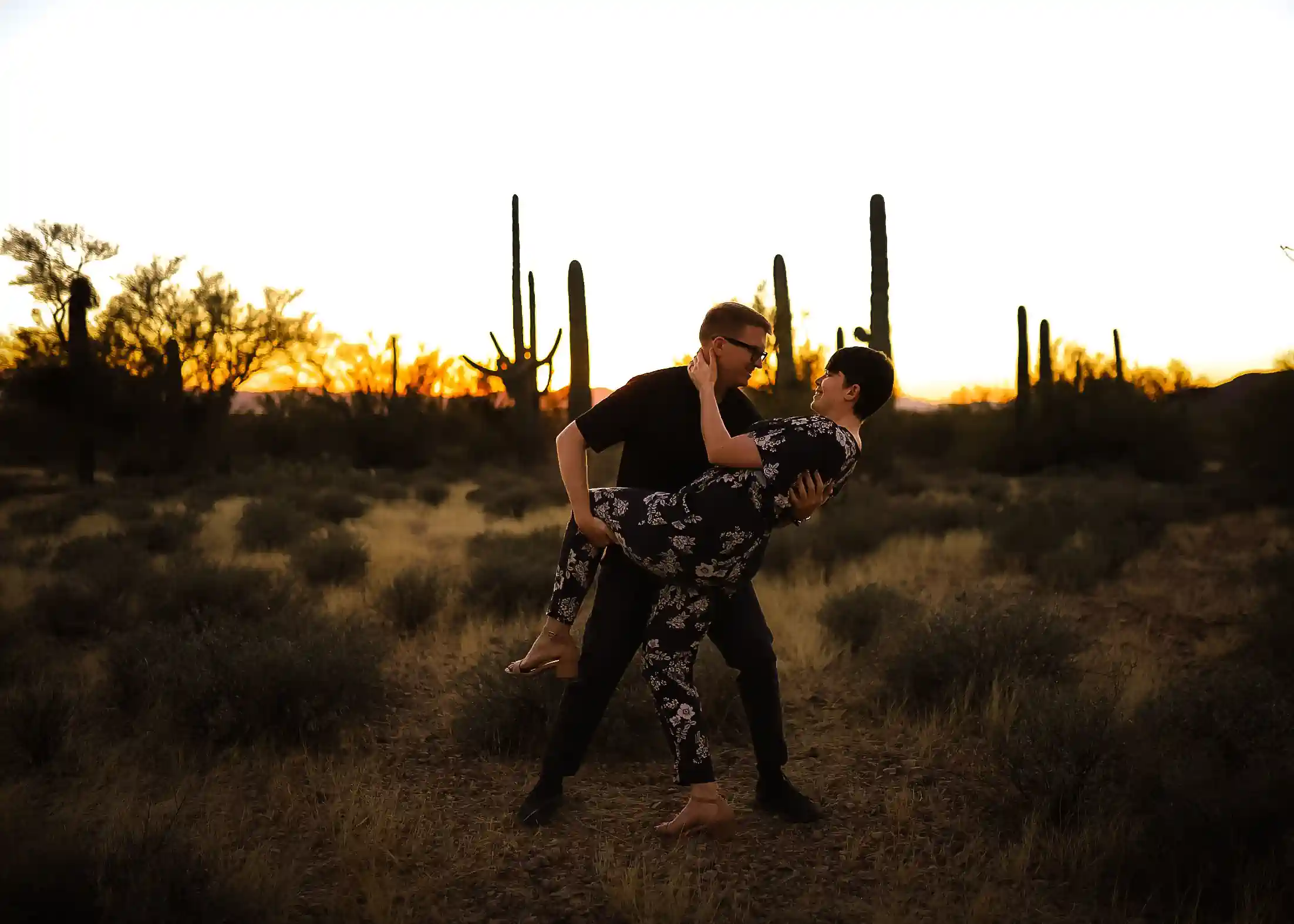 Ted dips Shelley at sunset